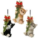 Christmas Hanging Mini Kitten Cat Ornament - Indoor or Outdoor Vivid Arts