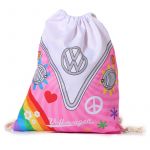 Volkswagen VW T1 Campervan Drawstring Bag - Summer Love Pink