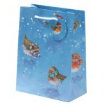 Christmas Robin Bird Medium Gift Bag - 23 x 17 x 9cm
