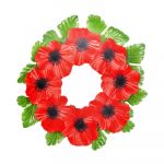 Red Poppy Artificial Flower Wreath - 25cm - Sincere