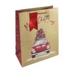 Christmas Driving Home Kraft Large Gift Bag - 100% Recyclable - Eurowrap 26.5x33x14cm