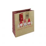 Christmas Gonk Kraft Medium Gift Bag - 100% Recyclable - Eurowrap 21x25x10cm
