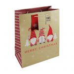 Christmas Gonk Kraft Large Gift Bag - 100% Recyclable - Eurowrap 26.5x33x14cm