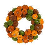 Velvet Pumpkin Wreath - 46cm - Autumn - Floralsilk