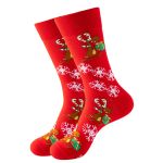 Reindeer Christmas Novelty Socks Gift - 2 Sizes Free Holly Gift Bag - Snazzy Santa