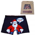 Who's Your Santa? Christmas Novelty Boxers - 5 Sizes Boxed - Snazzy Santa