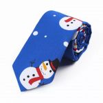 Christmas Snowman Novelty Tie Blue - Snazzy Santa