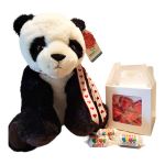 Valentine's Panda Soft Toy With Sweets & Chocolate - Gift Wrapped
