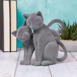 Grey Velvet Twin Cats Velveteen Ornament - Boxed - Lesser & Pavey
