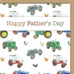 Fathers Day Card - Vintage Tractors - Arty Penguin