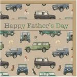 Fathers Day Card - Land Rover Defender 4x4 - Arty Penguin
