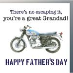 Fathers Day Card - Grandad Motorbike - Arty Penguin