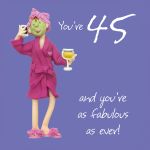 45th Female Birthday Card - Facemask - One Lump Or Two