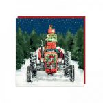 Charity Christmas Card Pack - 6 Cards - Red Tractor Choosing The One - Glitter Shelter