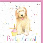 Birthday Card - Cockapoo Dog - Party Animal - Arty Penguin