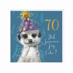 70th Birthday Card - Meerkat Animal Antics - Adelene Fletcher Art Beat