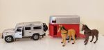 Land Rover Defender 110 & Horse Trailer - Diecast - Silver Kids Globe V061712