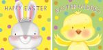 Pack of 10 Easter Card - 2 Designs - Chick Bunny - Glittered