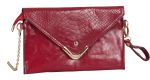 Red Leather Clutch Hand Bag
