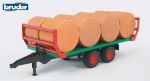 Farm Bale Trailer with 8 Round Bales - Bruder 02220 Scale 1:16