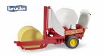 Red Silage Bale Wrapper with Round Bales - Bruder 02122 Scale 1:16