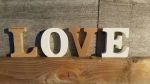 LOVE Wooden Letters - White & Gold
