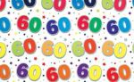 60th Birthday Wrapping Paper Gift Wrap Sheet - 2 sheets & 2 Tags