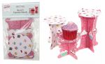 Cupcake Stands Let's Get Baking Pink Individual - Set of 3