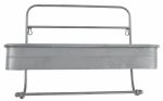 Bathroom Kitchen Wall Shelf Tidy & Towel Rail - Grey Metal