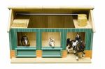 Wooden Horse Stable - 2 boxes & Workshop - Scale 1:24 - Kids Globe V05002