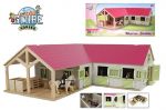 Large Wooden Horse Stable Pink - 4 boxes & Wash Box - Scale 1:24 - Kids Globe V050210