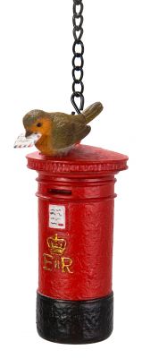 Hanging Mini Robin & ER Queen Elizabeth Letterbox Ornament - Indoor or Outdoor Vivid Arts