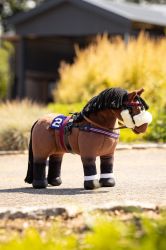 Lemieux Mini Toy Pony Chancer - Bay Racing Thoroughbred