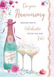 Wedding Anniversary Card - Large - Your - Champagne - Regal