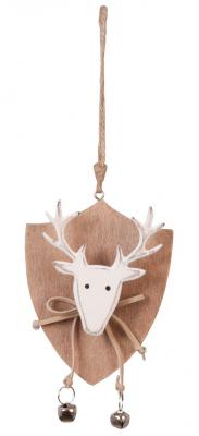 Wooden Stag Head on Shield Home Decoration - 2 Colours