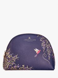 Sara Miller - Medium Cosmetic Make Up Wash Bag - Navy Blue Bird Chelsea