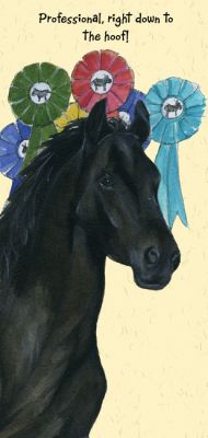 Greetings Card - Professional Black Horse Pony - The Little Dog