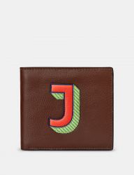 Men's Leather Wallet Initial Alphabet A-Z - 26 Letters - Yoshi
