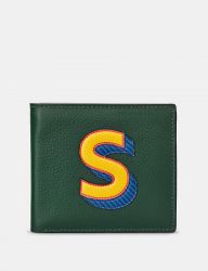 Men's Leather Wallet Initial Alphabet A-Z - 26 Letters - Yoshi