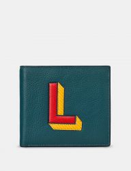 Men's Leather Wallet Initial Alphabet A-Z - 26 Letters - Yoshi