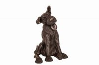Happy Pup Dog Premier Cold Cast Bronze Ornament - Frith Sculpture - Dunn HDN061
