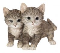 Playful Tabby Kittens Cat - Lifelike Garden Ornament - Indoor or Outdoor - Real Life
