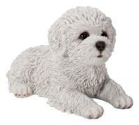 Bichon Frise Laying Puppy Dog - Lifelike Ornament Gift - Indoor Outdoor - Pet Pals