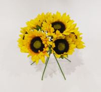 Sunflower Artificial Flower Posy Bouquet - 7 Stems - 30cm - Sincere