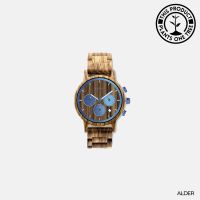 Alder Woodlink Zebrano Wood Mens Watch - Botanica 