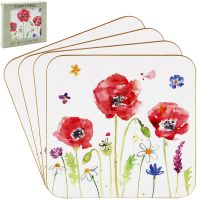 Poppy Field Jennifer Rose Coasters - Set of 4