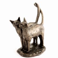 Twos Company Cat Cold Cast Bronze Ornament - Frith Sculpture Paul Jenkins