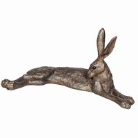 Honeysuckle Large Lying Hare Cold Cast Bronze Ornament - Frith Sculpture Paul Jenkins