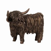 Highland Cow Standing Small Cast Bronze Ornament - Frith Sculpture Veronica Ballan