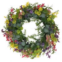 Flower Leaf Summer Round Wreath Artificial Faux Decoration - Gisela Graham